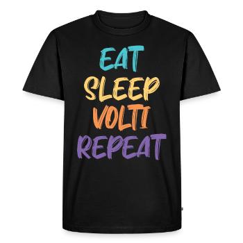 Eat Sleep Volti Repeat / Dressage Riding, Horse - Men's Premium Organic T-Shirt - black - Front - Nico (187cm)