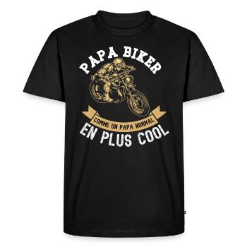 papa biker - T-shirt Premium bio Homme - noir - Devant - Nico (187cm)