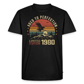 Vintage 1980 Edition Limitée 1980 Retro 1980 - T-shirt Premium bio Homme - noir - Devant - Nico (187cm)