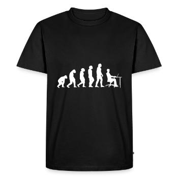 Informaticien / Gamer - Evolution de l’homme primitif - T-shirt Premium bio Homme - noir - Devant - Nico (187cm)