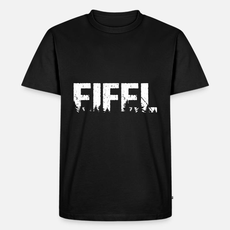 Eifel Wald Wandern - Männer Premium Bio T-Shirt - Schwarz