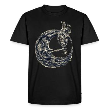 Lune avec sifflet - T-shirt Premium bio Homme - noir - Devant - Nico (187cm)