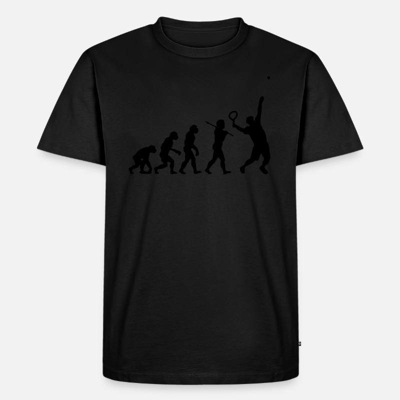 Tennis Evolution - Männer Premium Bio T-Shirt - Schwarz