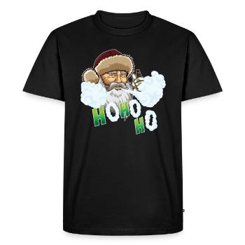 Vape Père Noël - Vape Santa Claus - T-shirt Premium bio Homme - noir - Devant - Nico (187cm)