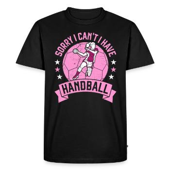 Sorry I Can't I Have Handball for Handballer Girl - Men's Premium Organic T-Shirt - black - Front - Nico (187cm)
