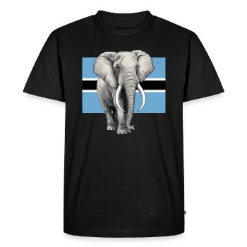 Elephant flag of Botswana - Men's Premium Organic T-Shirt - black - Front - Nico (187cm)