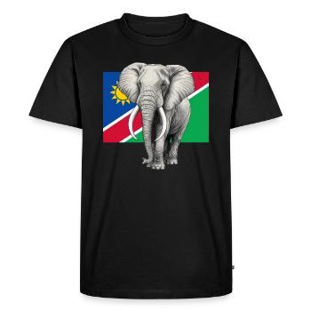 Drapeau éléphant de Namibie - T-shirt Premium bio Homme - noir - Devant - Nico (187cm)