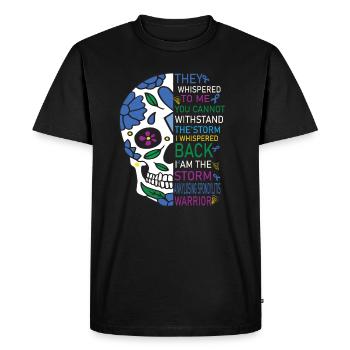 Crâne de spondylarthrite ankylosante Warrior - T-shirt Premium bio Homme - noir - Devant - Nico (187cm)