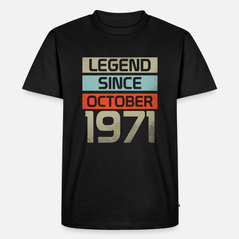 Legend Since October 1971 - Männer Premium Bio T-Shirt - Schwarz