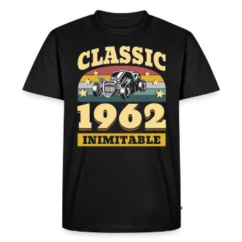 Classic since 1962 - Anniversary 60 years - Men's Premium Organic T-Shirt - black - Front - Nico (187cm)