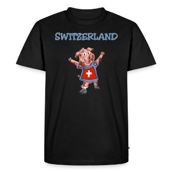Fans de Cochons de Suisse - T-shirt Premium bio Homme - noir - Devant - Nico (187cm)