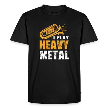 Trompette Tuba Musicien Brass Band Brass Band Metal - T-shirt Premium bio Homme - noir - Devant - Nico (187cm)