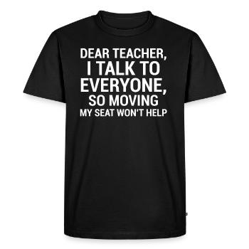 Drôle Witty Cher étudiant T-shirt d'étudiant - T-shirt Premium bio Homme - noir - Devant - Nico (187cm)
