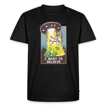 Je veux croire - T-shirt Premium bio Homme - noir - Devant - Nico (187cm)