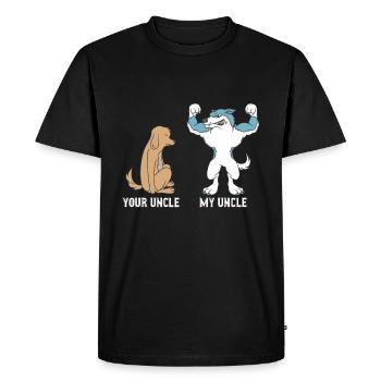 Your Uncle My Uncle Dog Wolf T-Shirt Gift - Men's Premium Organic T-Shirt - black - Front - Nico (187cm)
