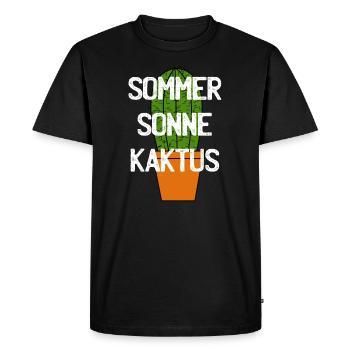 Summer sun cactus - Men's Premium Organic T-Shirt - black - Front - Nico (187cm)