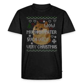 Doge Memes Ugly Christmas Pullover Sweat à capuche - T-shirt Premium bio Homme - noir - Devant - Nico (187cm)