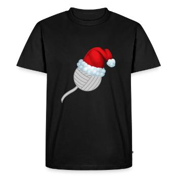 Christmas Wool Knitting Funny Shirt Gift - Men's Premium Organic T-Shirt - black - Front - Nico (187cm)