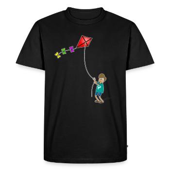 Garçon avec des dragons - Autom fun - cerf-volant volant - T-shirt Premium bio Homme - noir - Devant - Nico (187cm)