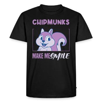 Émias Sourire Mignon Forêt Animal Nature - T-shirt Premium bio Homme - noir - Devant - Nico (187cm)