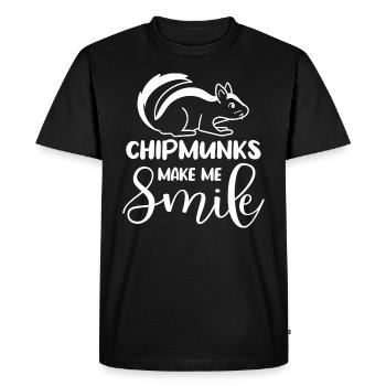 Les tamias me font sourire mignon nature animal de - T-shirt Premium bio Homme - noir - Devant - Nico (187cm)