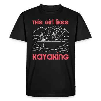 Une fille aime le kayak, les sports nautiques, le - T-shirt Premium bio Homme - noir - Devant - Nico (187cm)