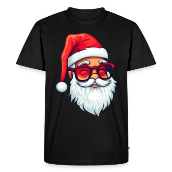 Logo cool du Père Noël avec des lunettes de soleil - T-shirt Premium bio Homme - noir - Devant - Nico (187cm)