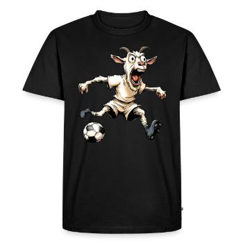 Football de chèvre - T-shirt Premium bio Homme - noir - Devant - Nico (187cm)