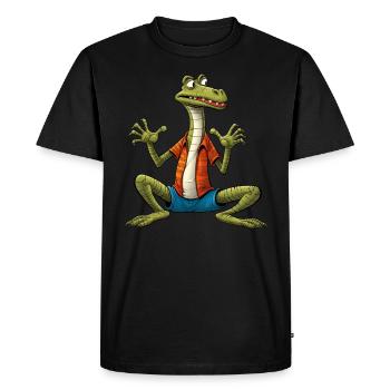 Lizard Yogi - Men's Premium Organic T-Shirt - black - Front - Nico (187cm)