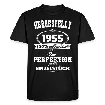70th Birthday - Made in 1955 - Unique Piece - Men's Premium Organic T-Shirt - black - Front - Nico (187cm)