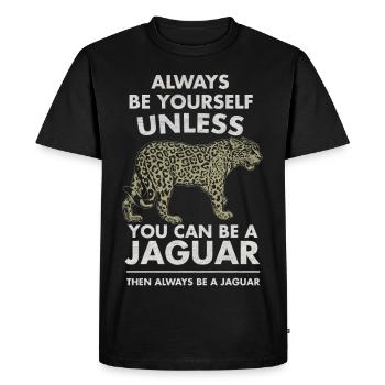 Jaguar Safari Cat Leopard Animal Panther Gift - Men's Premium Organic T-Shirt - black - Front - Nico (187cm)