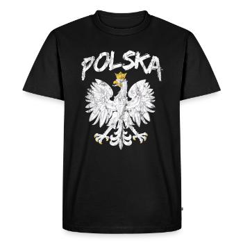 Pologne Pologne Pologne Aigle Polonais - T-shirt Premium bio Homme - noir - Devant - Nico (187cm)