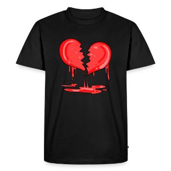 Broken heart - Men's Premium Organic T-Shirt - black - Front - Nico (187cm)