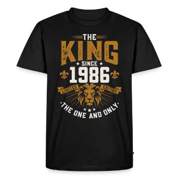 1986 Vintage King Anniversaire Homme Cadeau - T-shirt Premium bio Homme - noir - Devant - Nico (187cm)