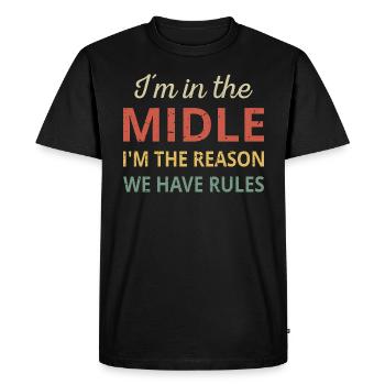 Famille correspondante - Middle One Reason We Have Rules - T-shirt Premium bio Homme - noir - Devant - Nico (187cm)