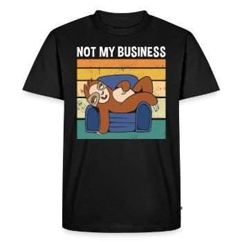 Pas mon affaire Paresseux mignon - T-shirt Premium bio Homme - noir - Devant - Nico (187cm)