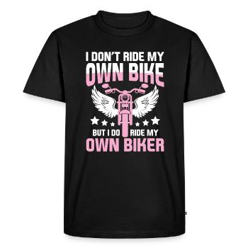 Biker Woman - Moto Riding Biker Girl - T-shirt Premium bio Homme - noir - Devant - Nico (187cm)