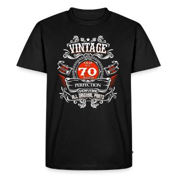 Cadeau d'anniversaire vintage de 70 ans 1950 limité - T-shirt Premium bio Homme - noir - Devant - Nico (187cm)