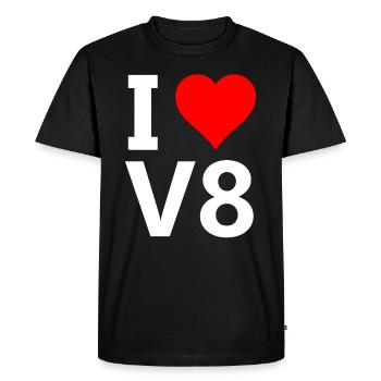 J'aime V8 - T-shirt Premium bio Homme - noir - Devant - Nico (187cm)