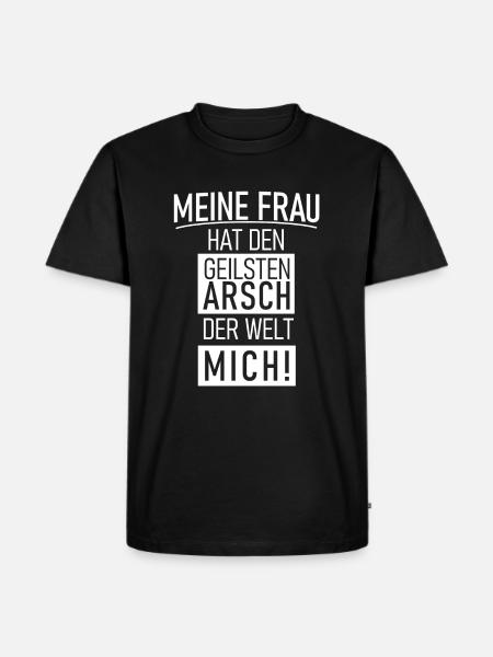 Meine Frau - Männer Premium Bio T-Shirt - Schwarz