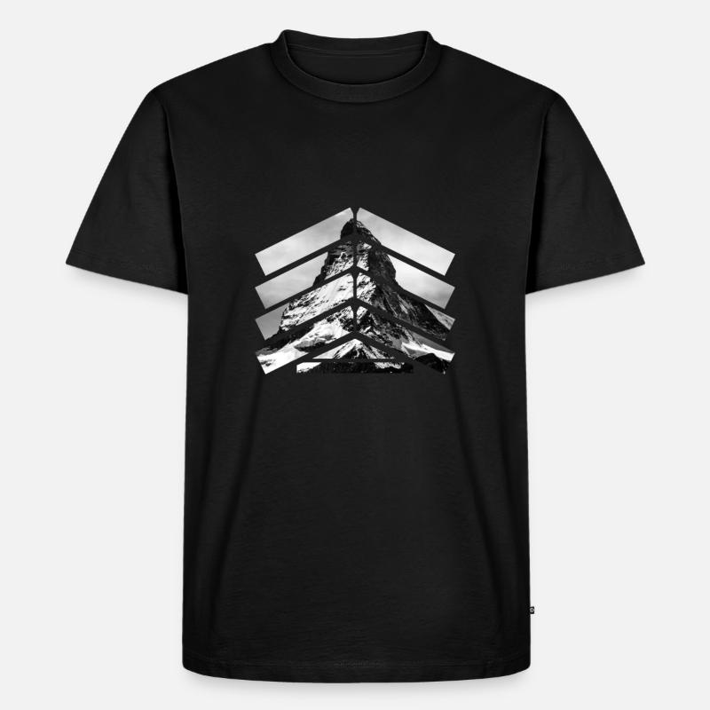 Matterhorn - Männer Premium Bio T-Shirt - Schwarz