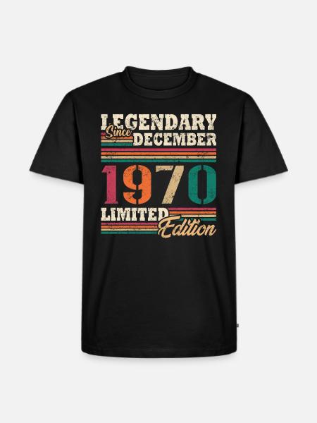 Légendaire Décembre 1970 édition limitée - T-shirt Premium bio Homme - noir