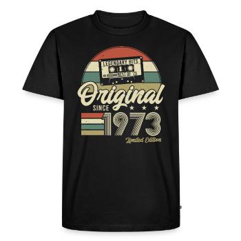 Original 1973 Vintage Vintage Birthday Retro - T-shirt Premium bio Homme - noir - Devant - Nico (187cm)