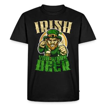 Irlandais vous étiez bière - conception de lutin drôle - T-shirt Premium bio Homme - noir - Devant - Nico (187cm)
