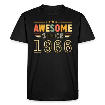 Vintage Legend 1966 Gift from 1966 - Born in 1966 - Men's Premium Organic T-Shirt - black - Front - Nico (187cm)