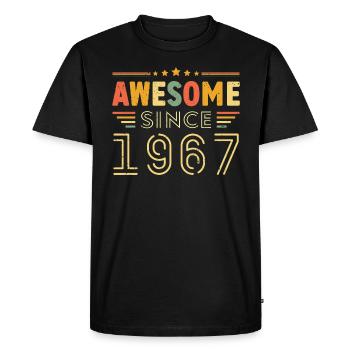 Vintage Legend 1967 Gift from 1967 - Born in 1967 - Men's Premium Organic T-Shirt - black - Front - Nico (187cm)