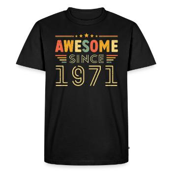 Millésime Légende 1971 Cadeau de 1971 - Né en 1971 - T-shirt Premium bio Homme - noir - Devant - Nico (187cm)