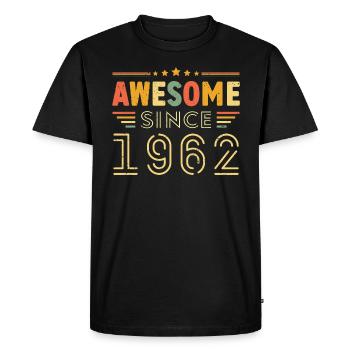 Vintage Legend 1962 Gift from 1962 - Born in 1962 - Men's Premium Organic T-Shirt - black - Front - Nico (187cm)
