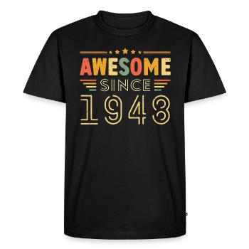 Vintage Legend 1948 Gift from 1948 - Born in 1948 - Men's Premium Organic T-Shirt - black - Front - Nico (187cm)
