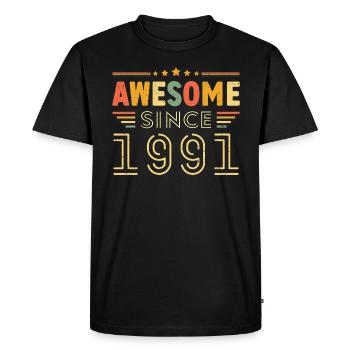Vintage Legend 1991 Gift from 1991 - Born in 1991 - Men's Premium Organic T-Shirt - black - Front - Nico (187cm)